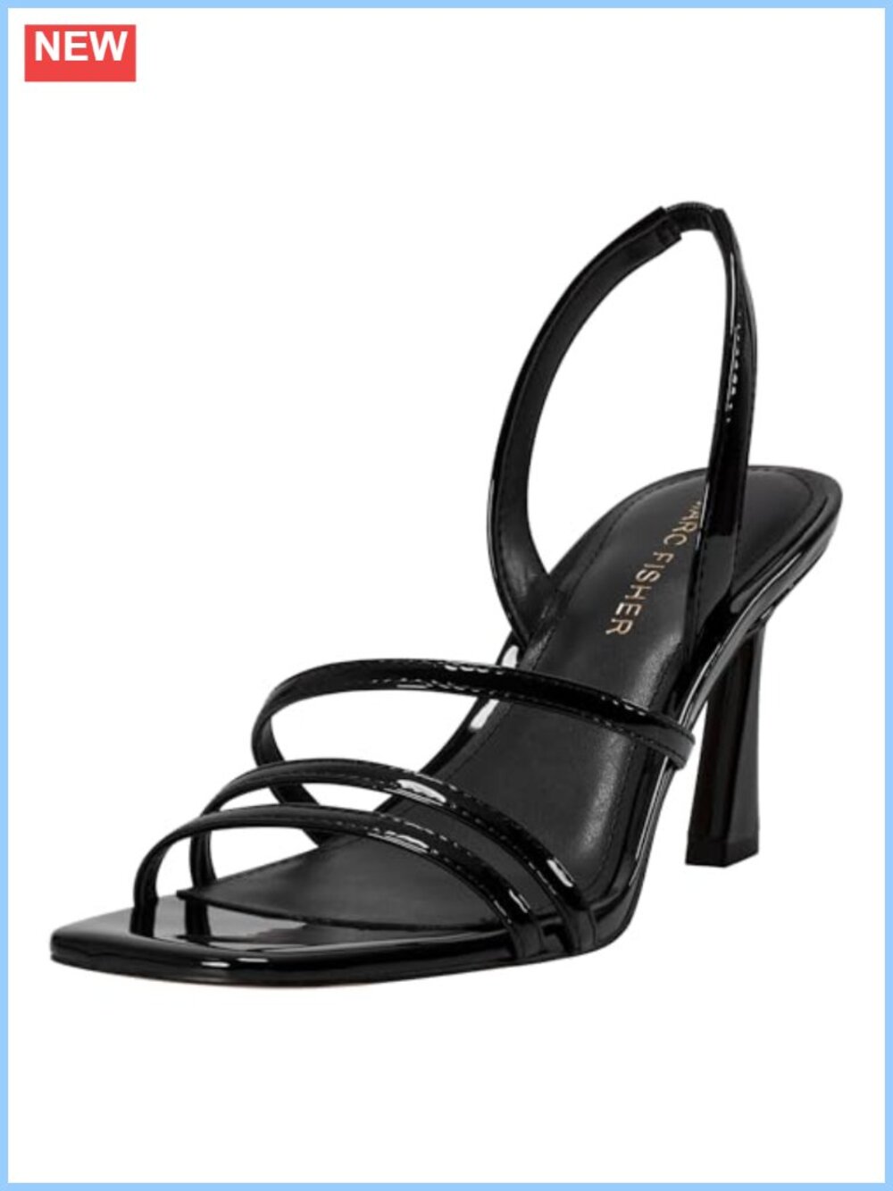 Faux Patent Leather Strappy Stiletto Heeled Sandal